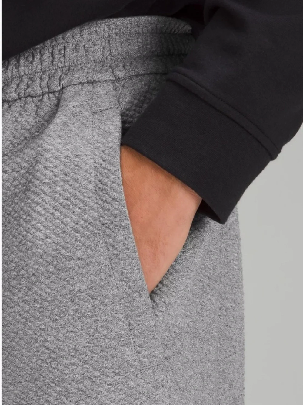 Lululemon Men’s Textured Double-Knit Cotton Jogger In Light Gray Size S Athletic